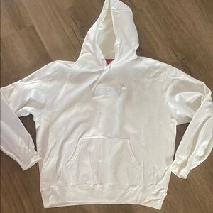 Supreme White Hoodie Sweater